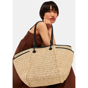 Whistles Zoelle Straw Tote Bag